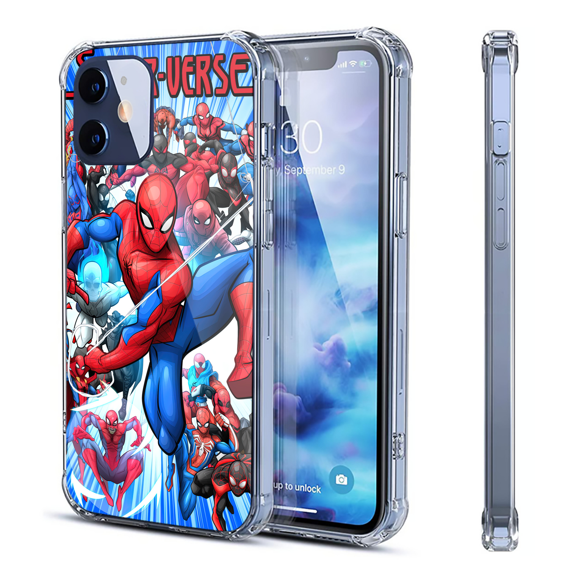 （画像用） Spider Man スパイダーマン 【iPhone 12シリーズ対応】透明スマホケース（クリアソフトケース）